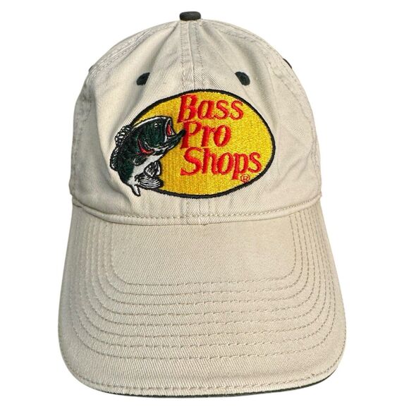 Bass Pro Shops Men's Logo Baseball Cap Hat Tan‎ One Size Adjustable B18G - Picture 1 of 7